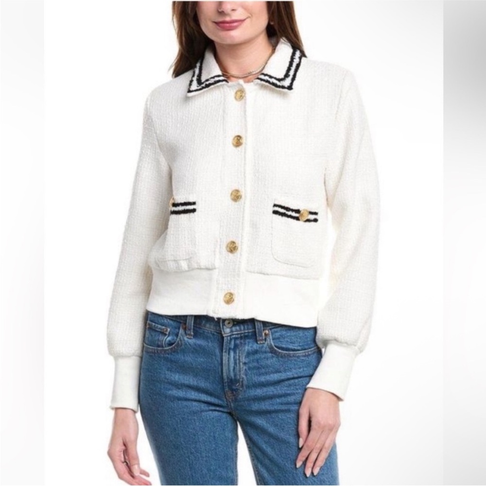 Ellen Tracy Tweed Bomber Jacket